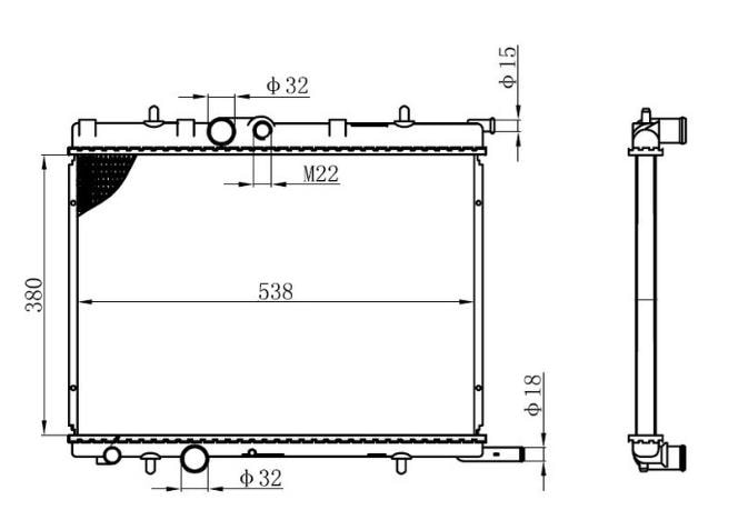 GVARadyatör 307 00 C4 04 1.4 16V-1.6 16V-Partner-Berlıngo 97 2.0 Hdı 00 Ac Klimasız Mek 544X380x23 B RazıngGVA 3143310