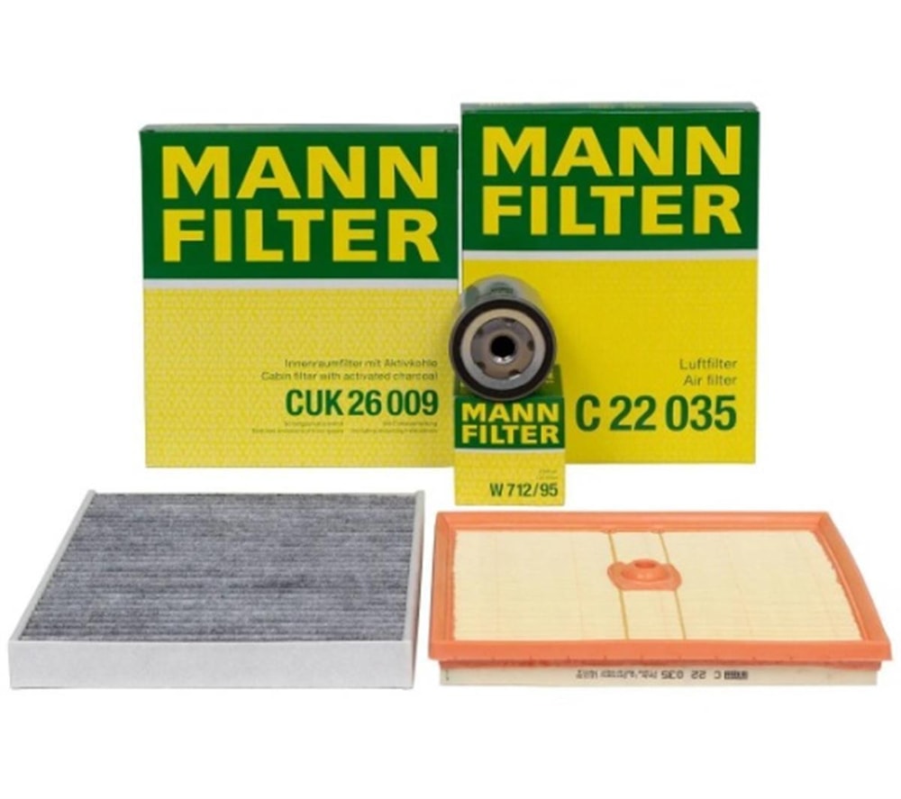 Skoda Octavia 1.0 TSI 115 BG Periyodik Bakım Filtre Seti Mann Marka 04C129620A-04E115561-5Q0818653