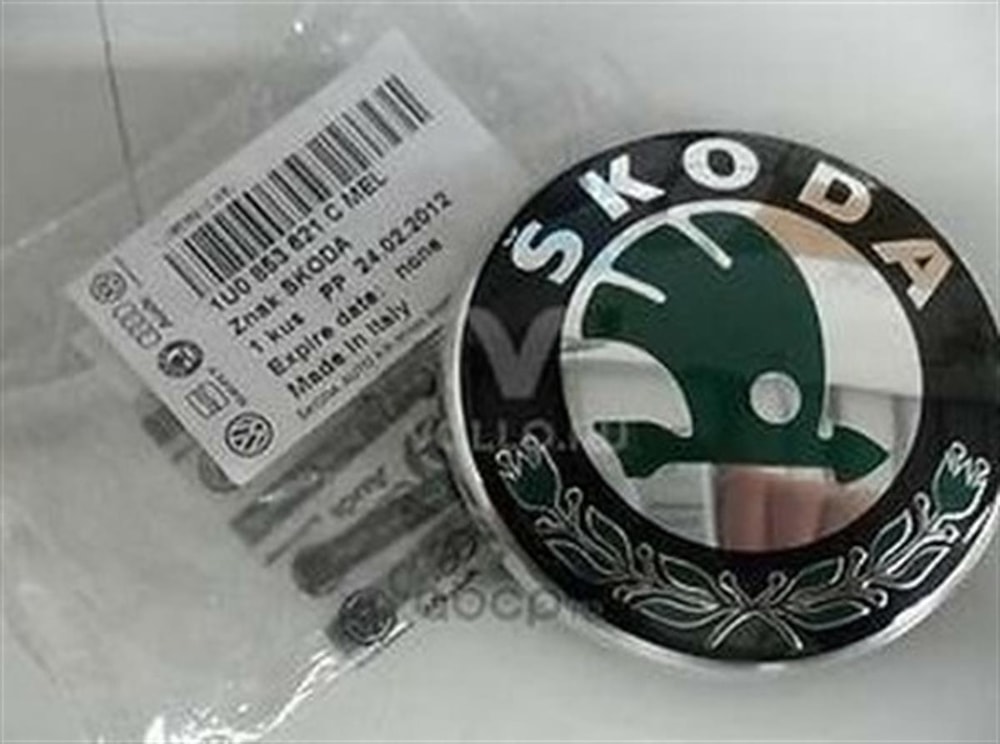 Skoda Octavia 1997-2012 Model Arası Ön Kaput - Arka Bağaj Kapağı Logosu Orijinal 1U0853621CMEL
