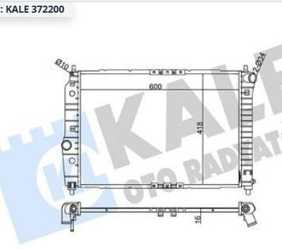 KALESU RADYATORU 600×418X16 BRAZING CHEVROLET AVEO / KALOS - DAEWOO KALOS 1.4 1.4 16V 03 08 MT AC KALE 372200