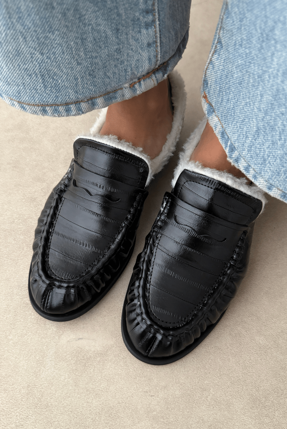 Kadın Babet SİYAH CROCO