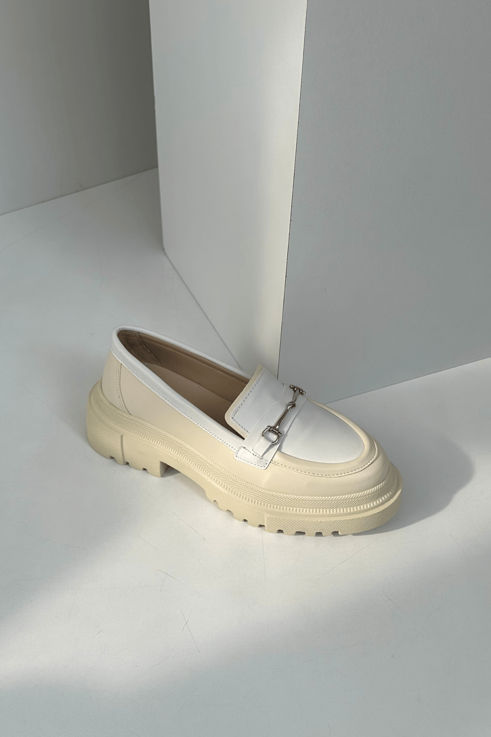 Kadın Loafer Ayakkabı BEJ BEYAZ