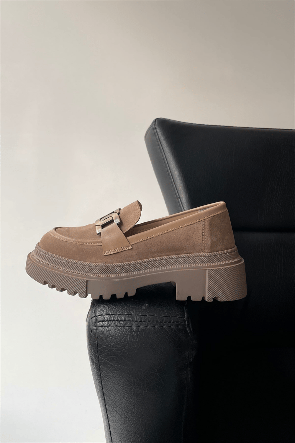 Kadın Loafer Ayakkabı VİZON SÜET