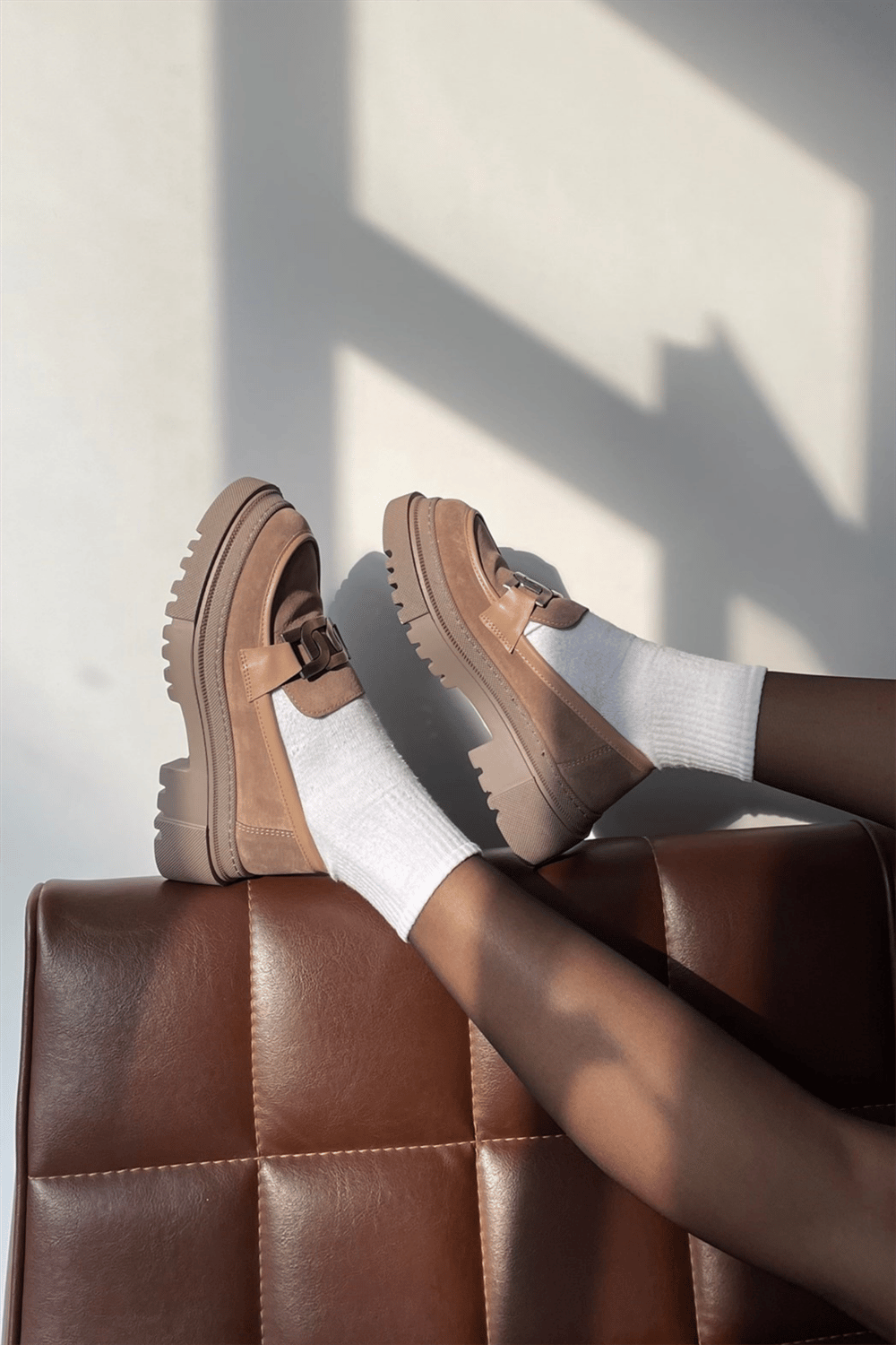 Kadın Loafer Ayakkabı VİZON SÜET