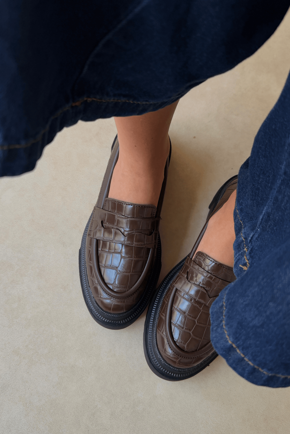 Kadın Loafer  KAHVE CROCO