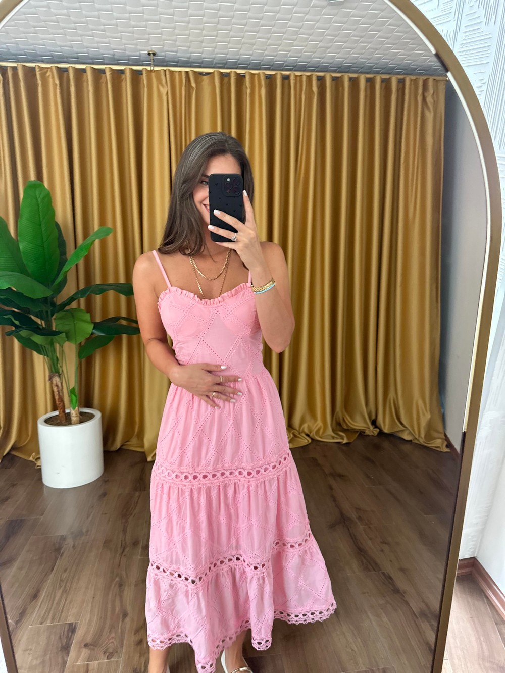 QULOVEYeni GelenlerAskılı Pembe Diana Elbise