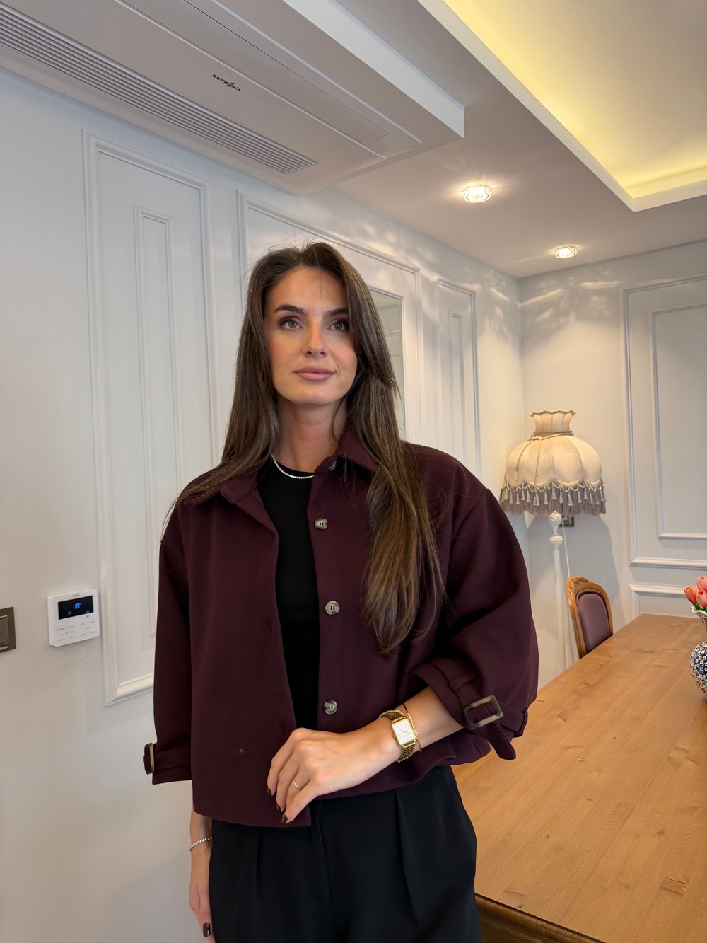 QULOVEYENİ GELENLERBordo Kısa Kaşe Ceket