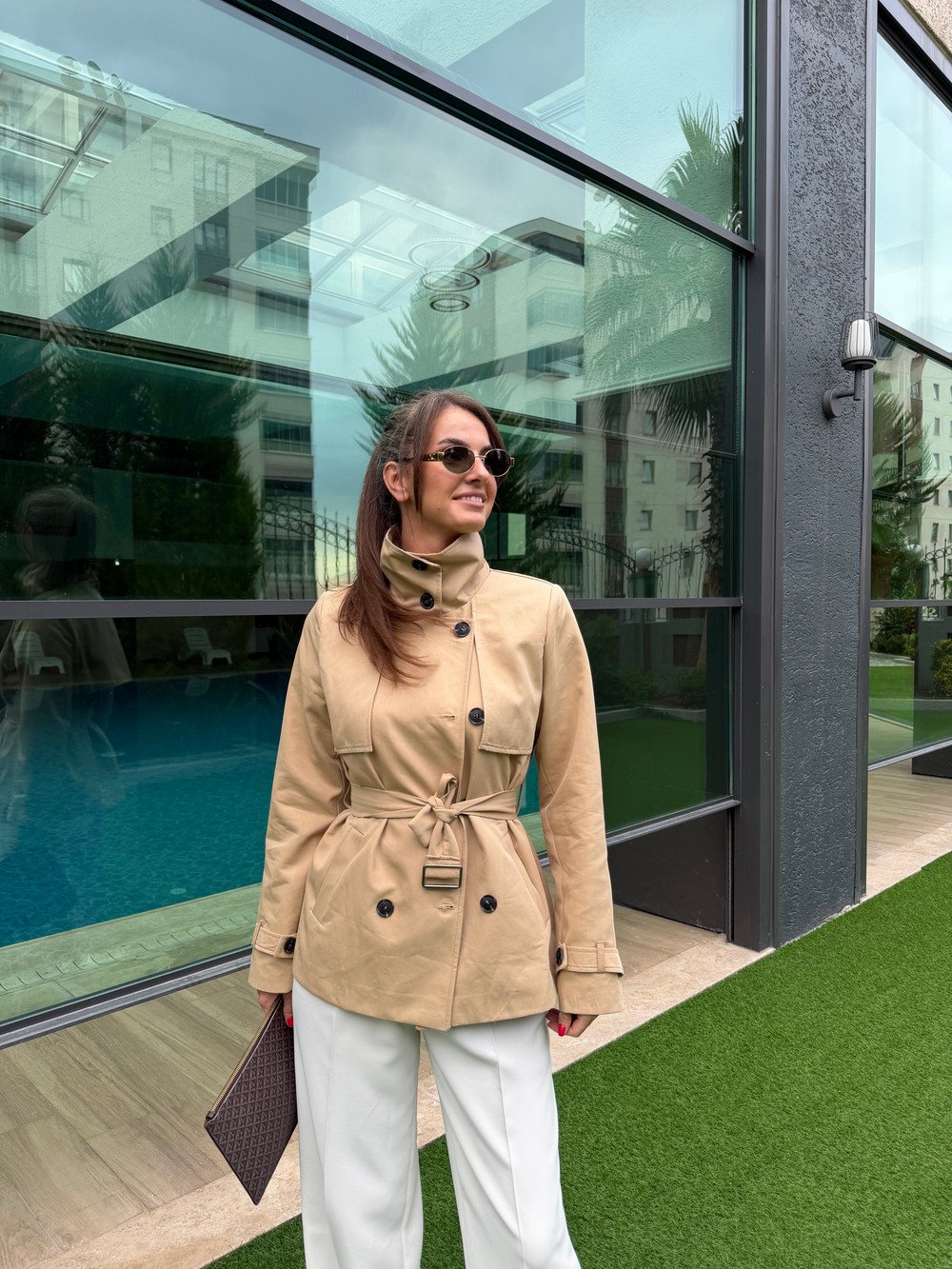QULOVEYENİ GELENLERCamel Apolet Detaylı Dik Yaka Ceket