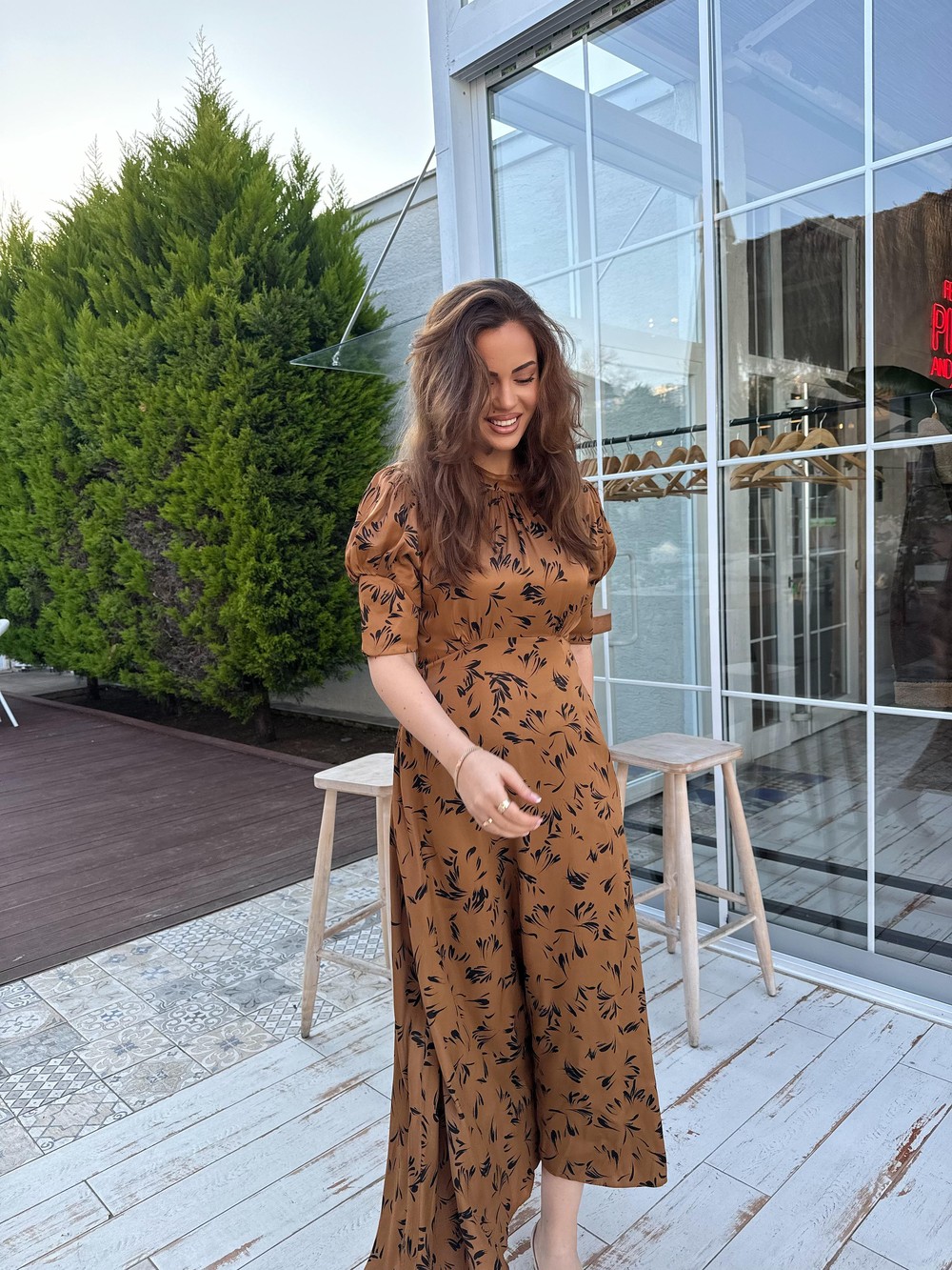 QULOVEYeni GelenlerVizon Yakası Bağlama Detaylı Elbise