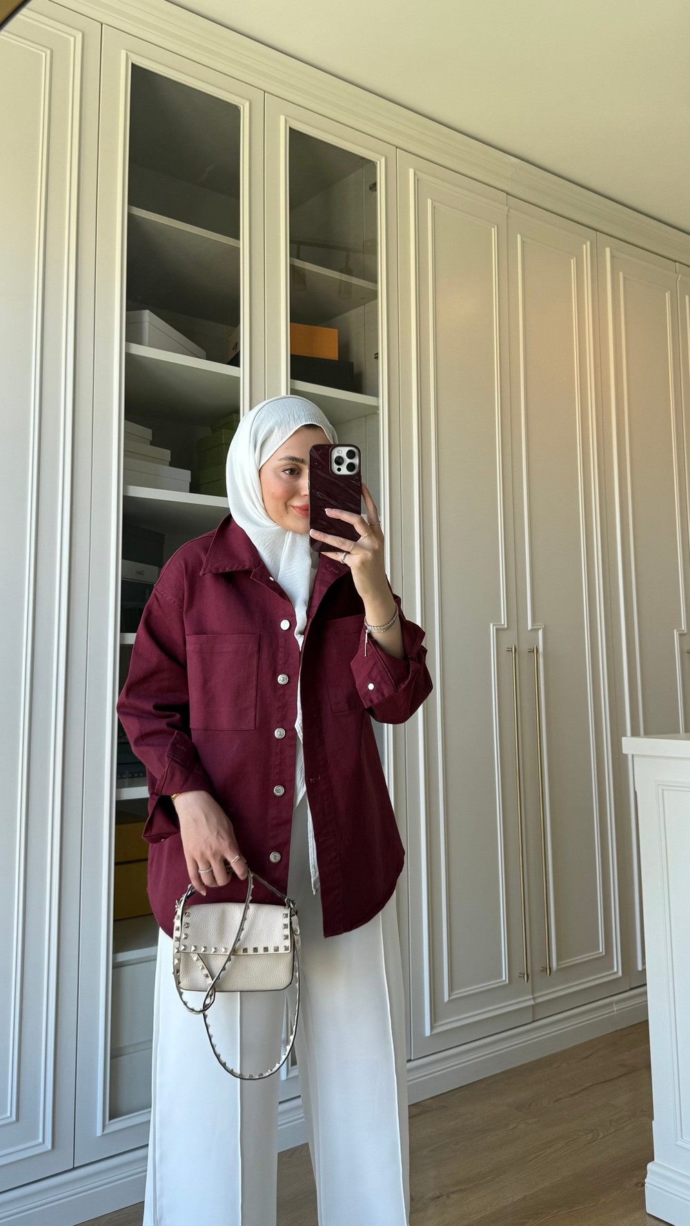 Gabardin Ceket Bordo
