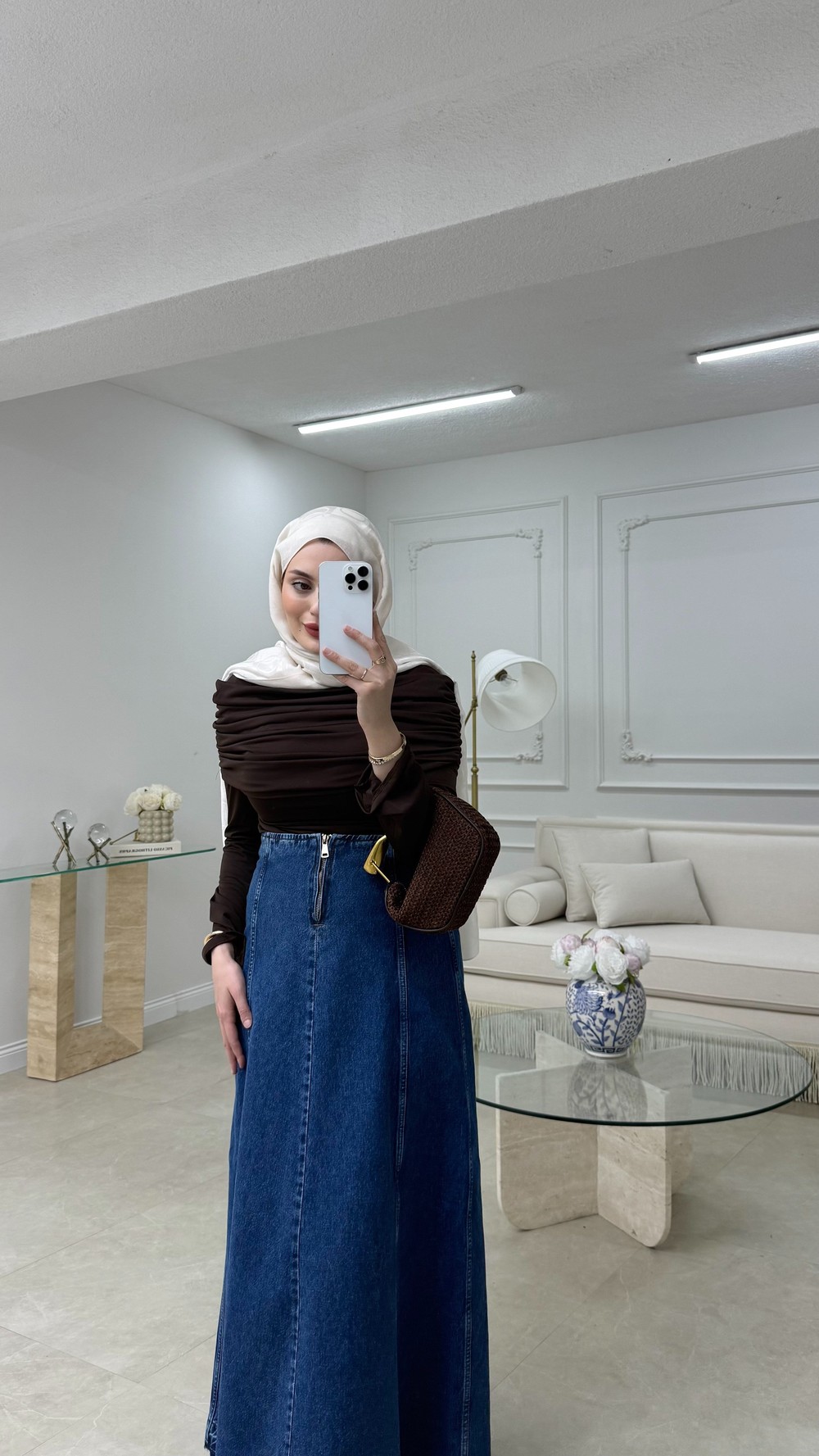 Omuz Detaylı Bluz Acı Kahve 