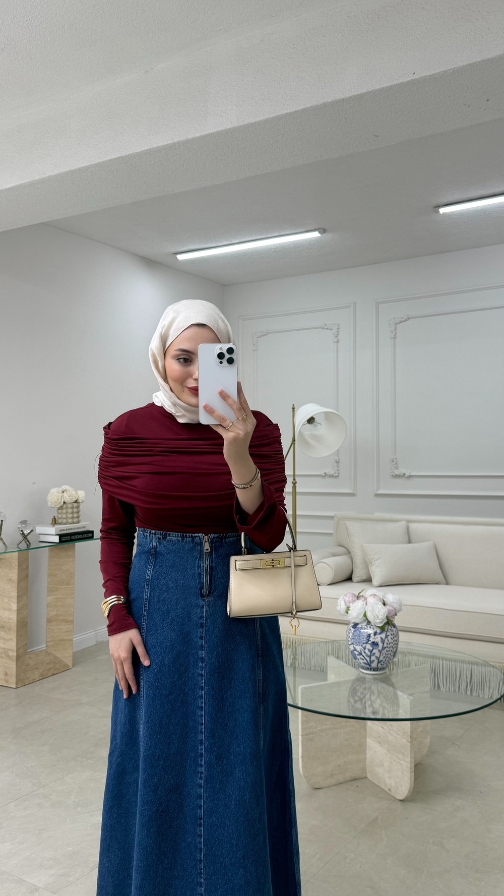 Omuz Detaylı Bluz Bordo