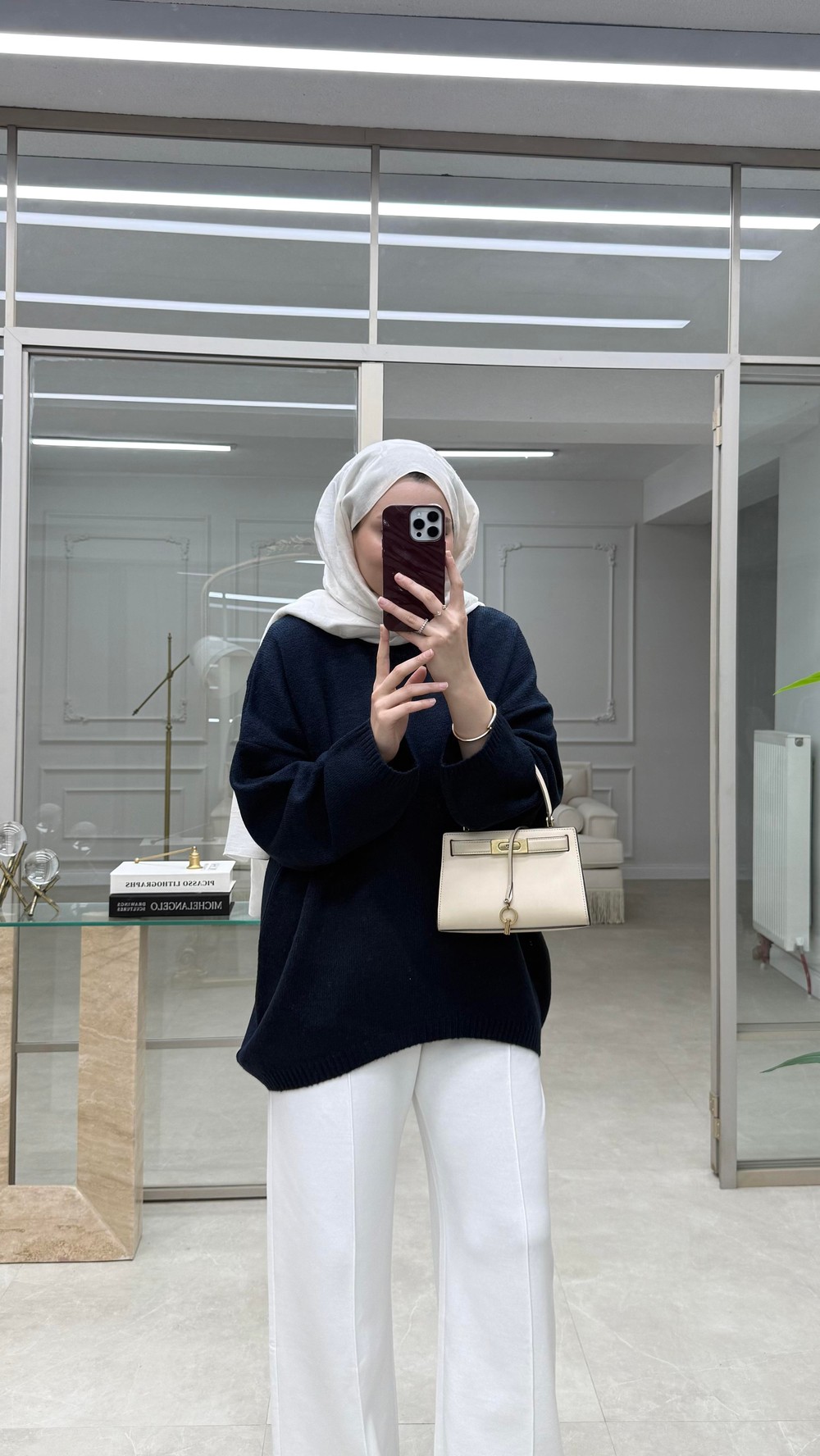 Oversize Triko Kazak Lacivert