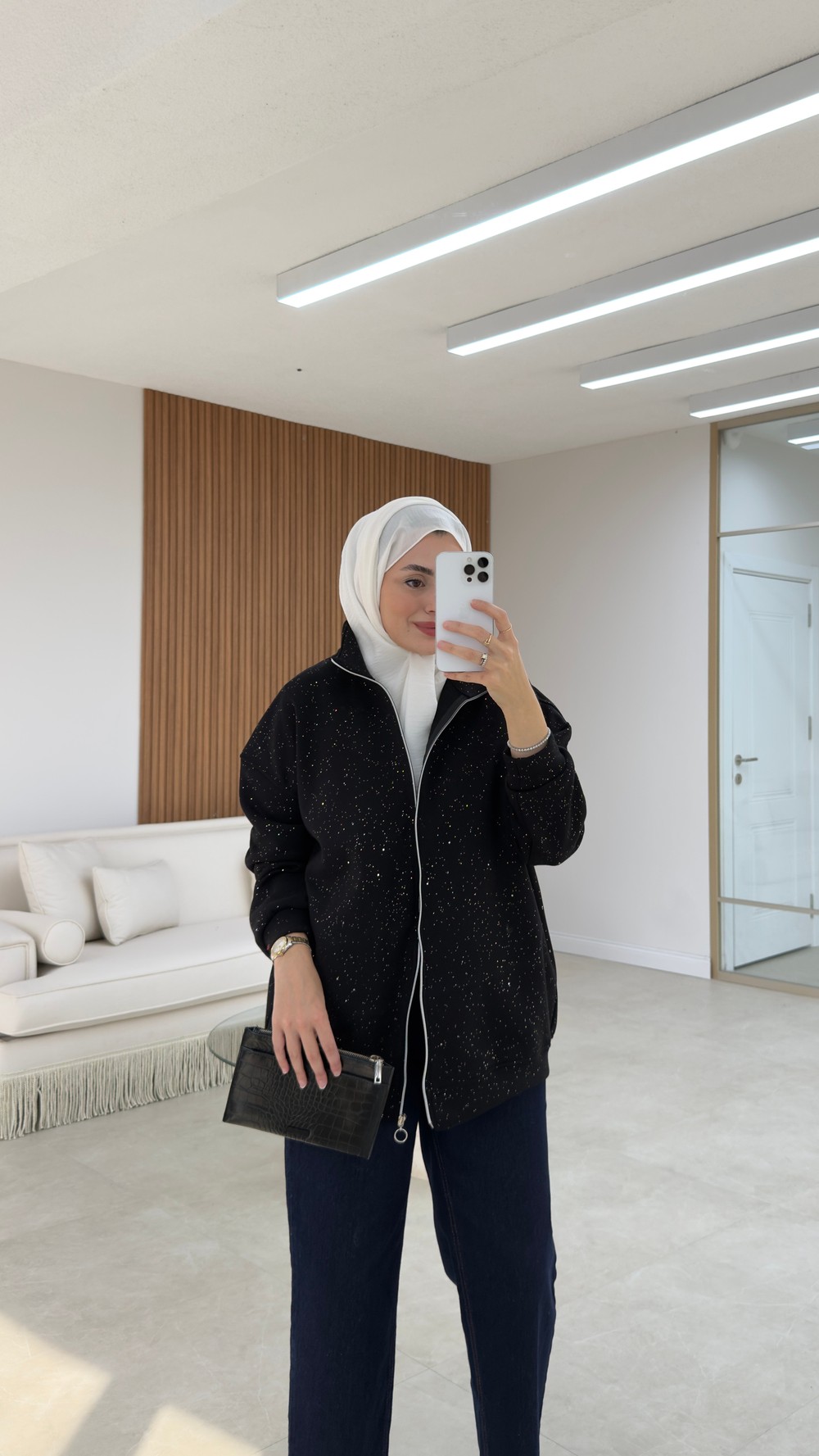 Simli Hırka Siyah