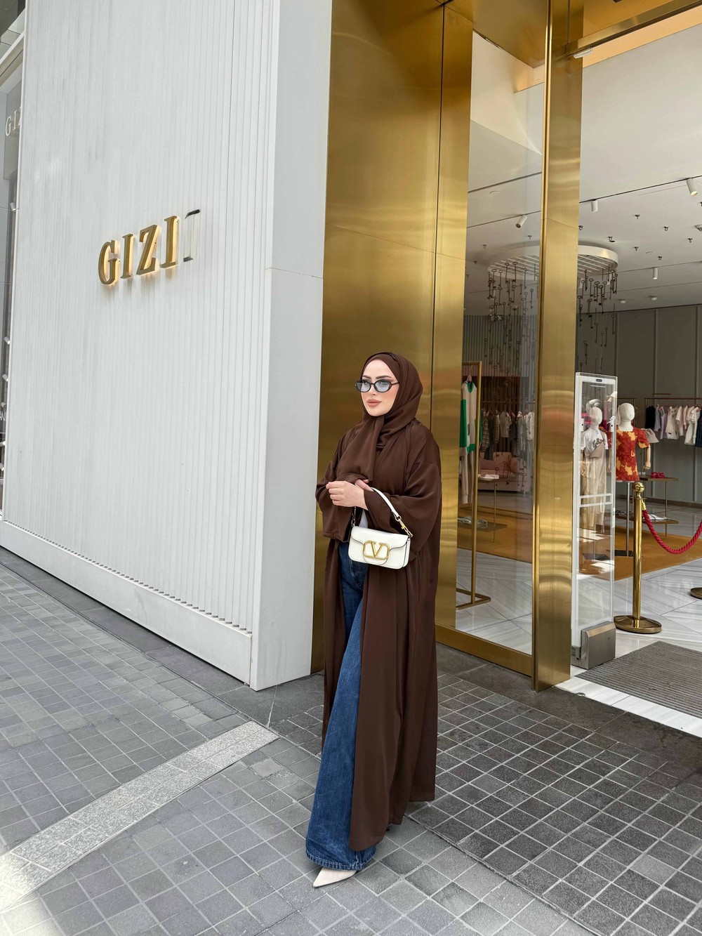 HR-1095H&R ButikPol - Nura Abaya Kahve