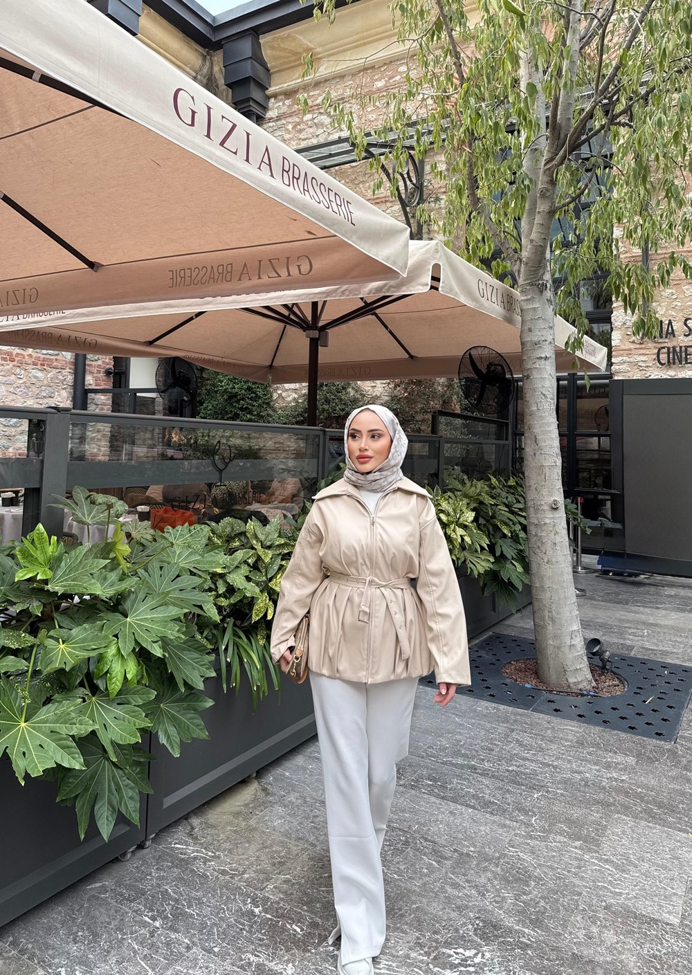 Ceket-136H&R ButikÜla Deri Ceket Bej