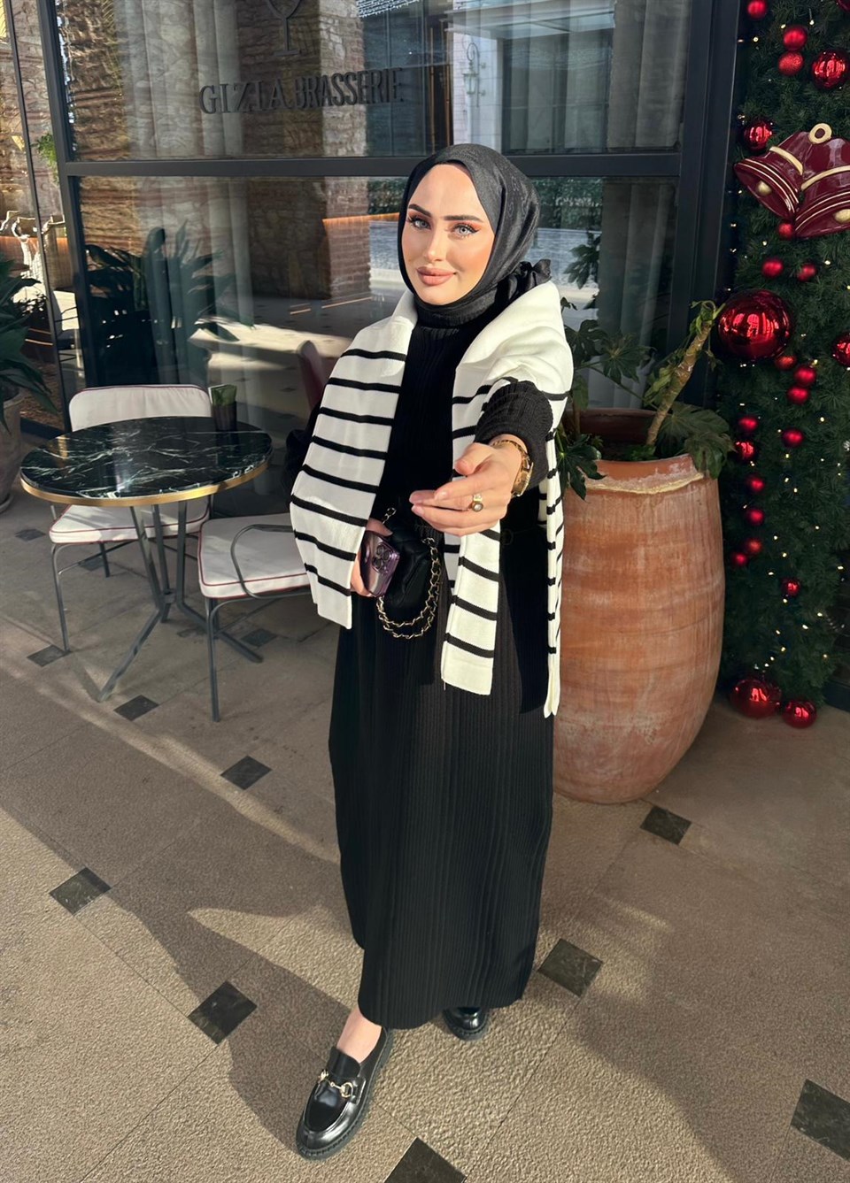 elbs-316H&R ButikFitilli Elbise Siyah