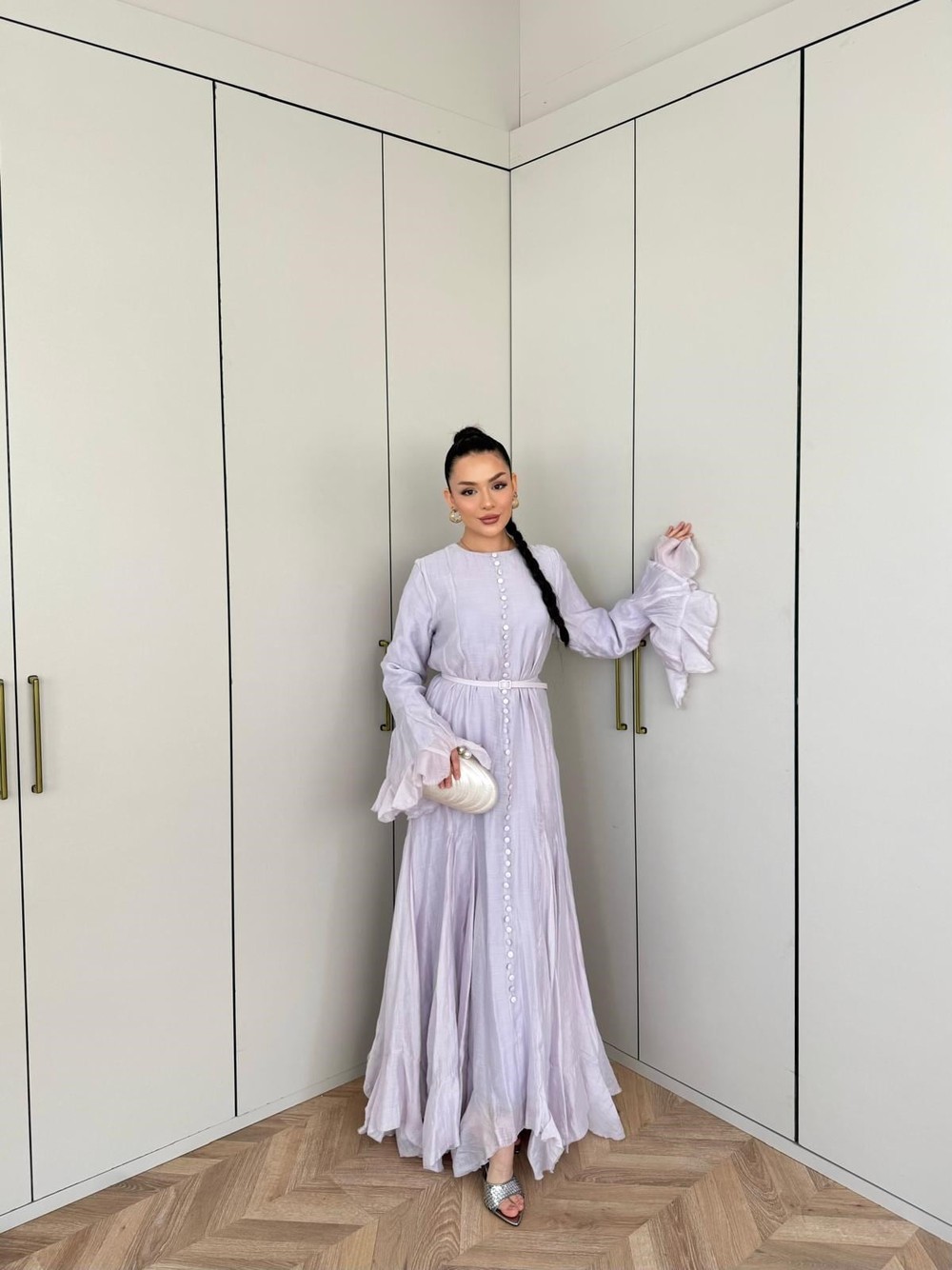 HR-0327H&R ButikFuş- Edal Modal Elbise Lila