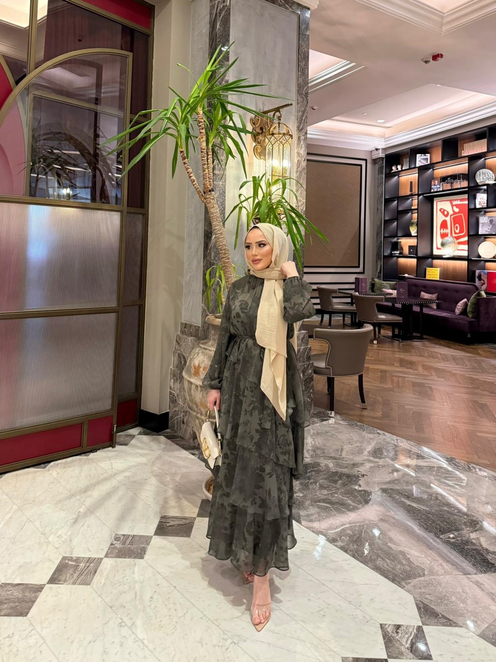 ELB-191H&R ButikHew- Pera Kat Kat Elbise Haki