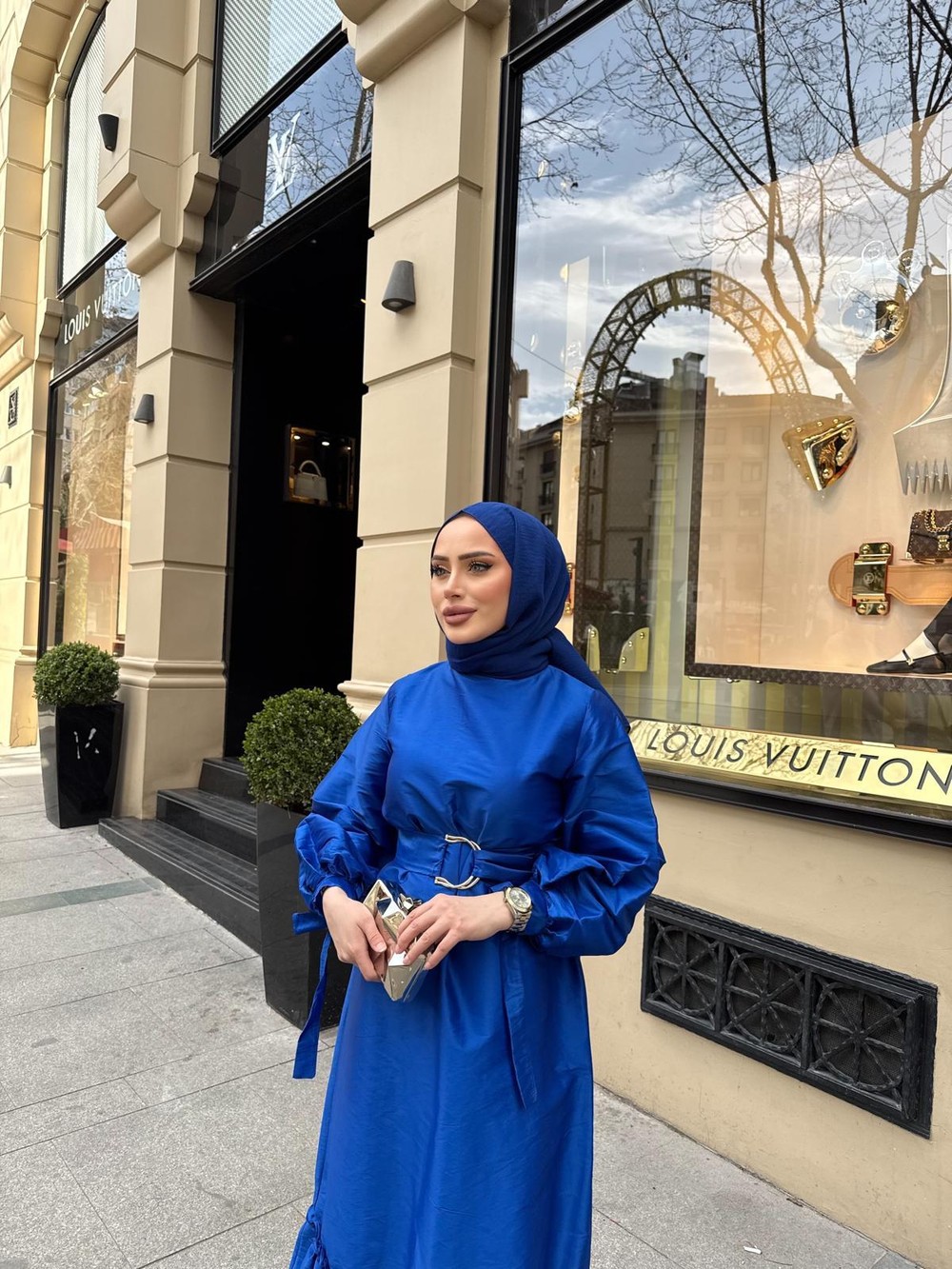 elbs-1600H&R ButikLibya Tafta Elbise Mavi