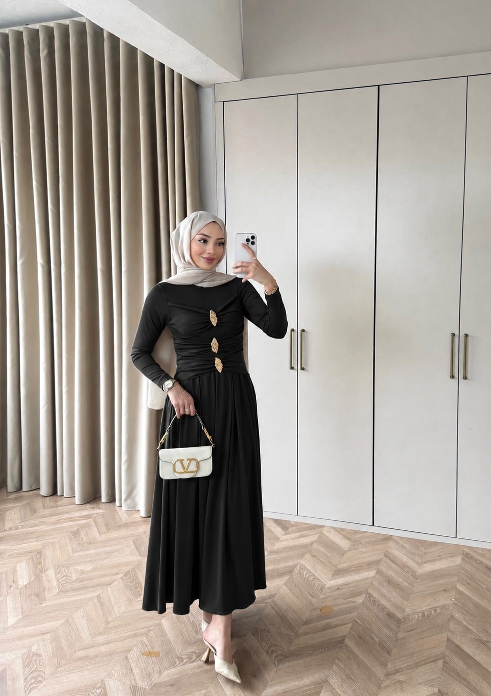 HR-0169H&R ButikQu-Desa Sandy Elbise Siyah