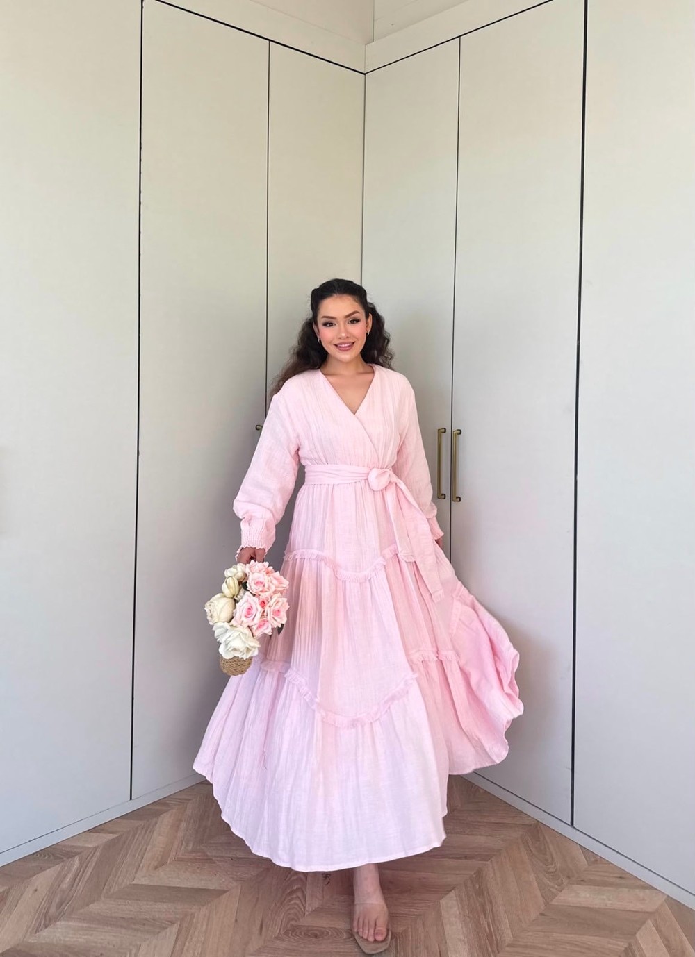 HR-0934H&R ButikTB - Püskül Detaylı Elbise Pembe