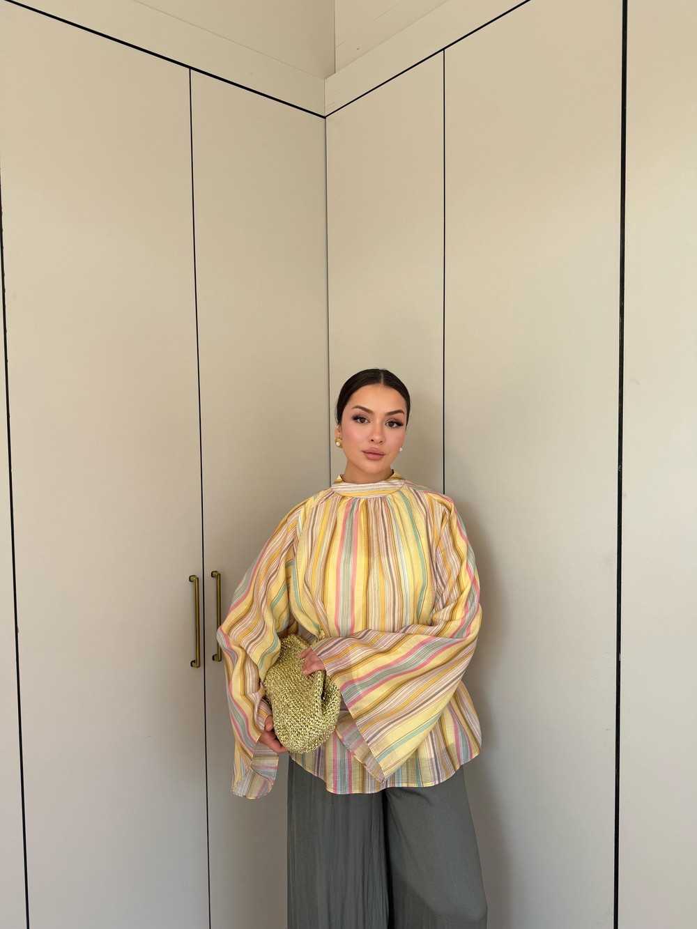 HR-1488H&R Butik0011- Arlina Gömlek Sarı