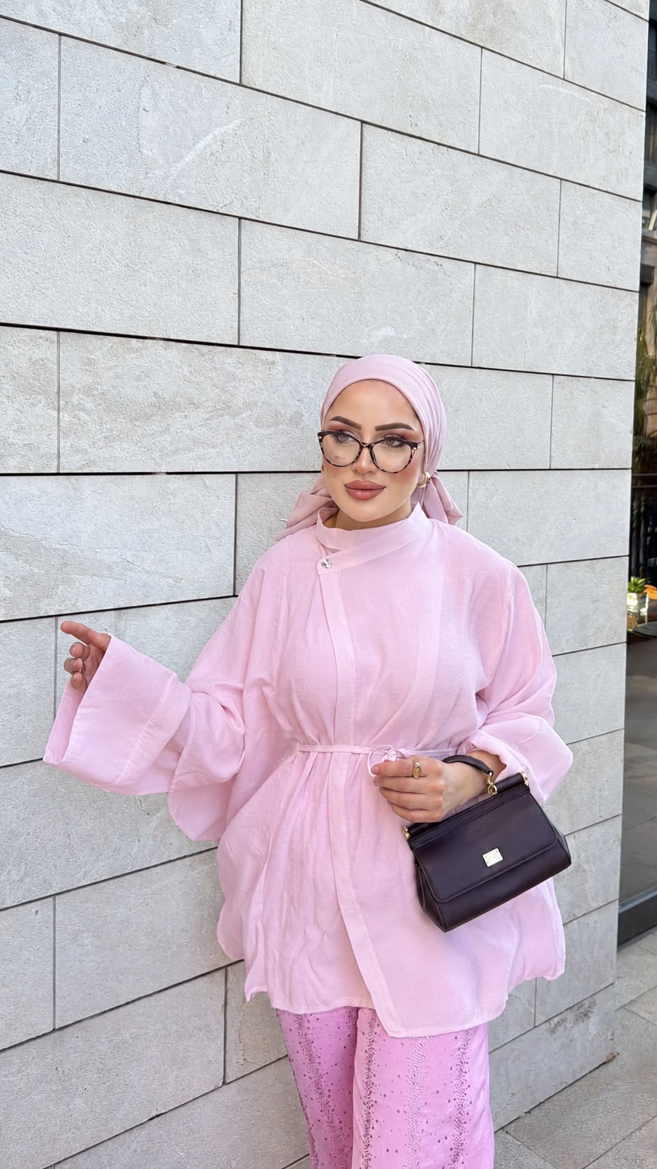 HR-1558H&R ButikEk- Lea Modal Gömlek Pembe