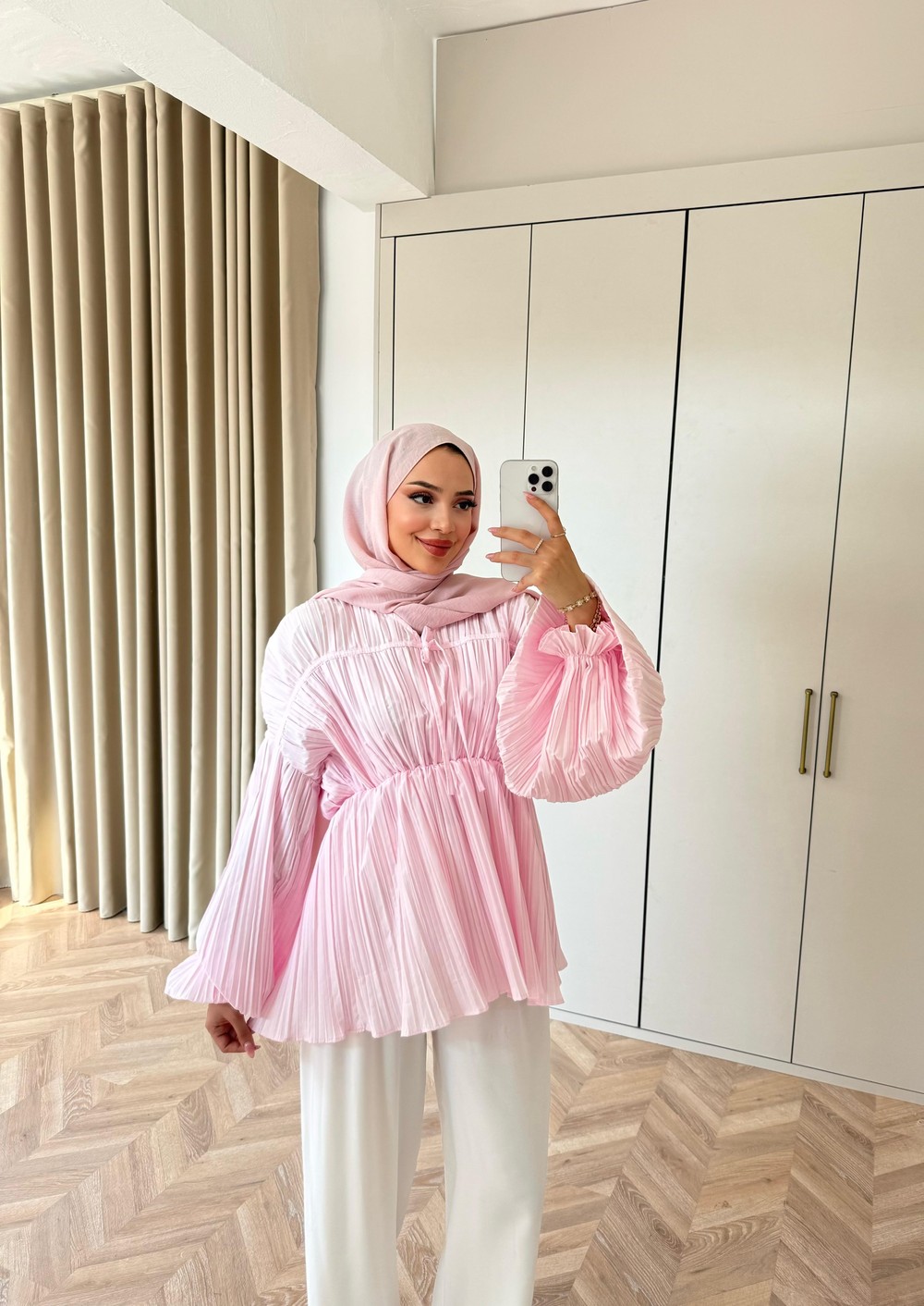 HR-2748H&R ButikHen - Dila Fırfırlı Gömlek Pembe