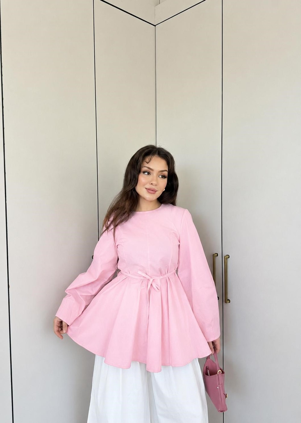 HR-1432H&R ButikMsn- Eba Poplin Gömlek Pembe