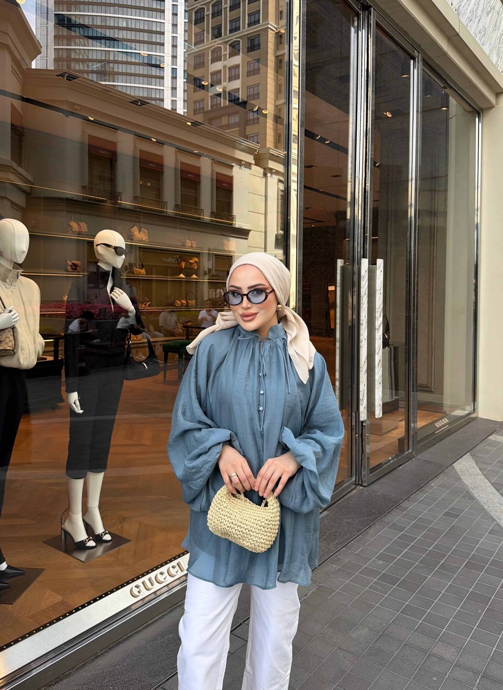 HR-1112H&R ButikQu- Aşla Ön Düğmeli Gömlek İndigo
