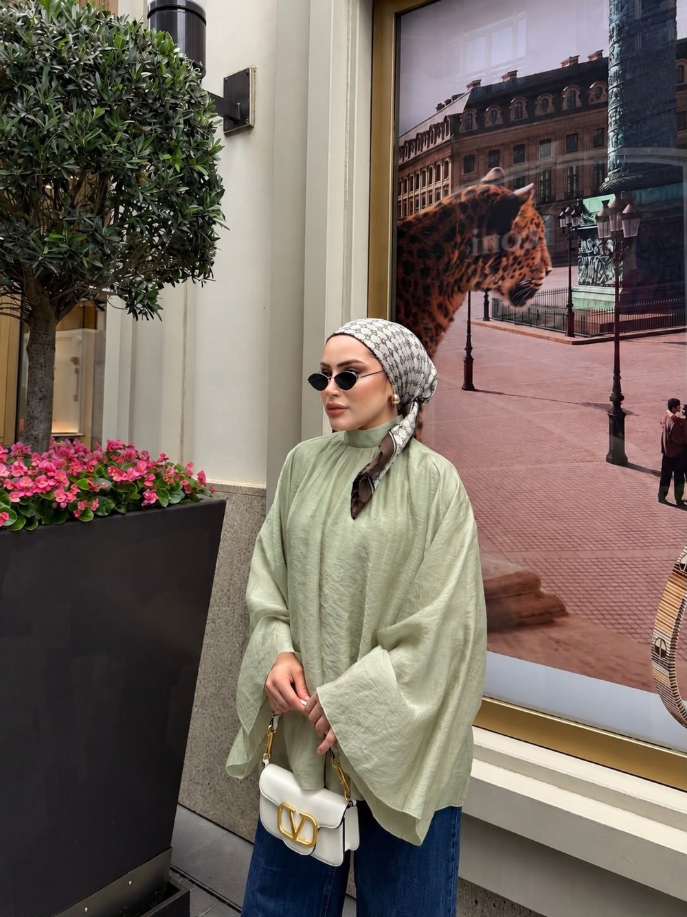 HR-1435H&R ButikQu - Lean Kolu Bol Gömlek Çağla Yeşili