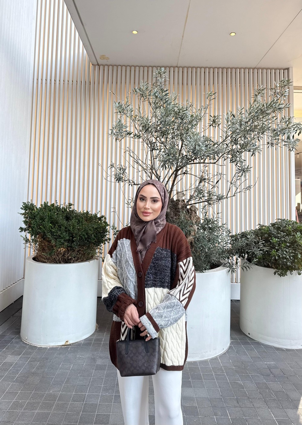 HIRKA-94H&R ButikGünay Etnik Hırka Kahverengi