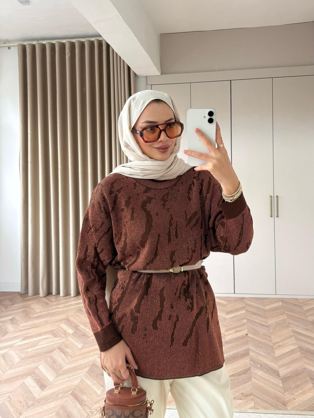 KAZK-693H&R ButikMC-Kenz Sim Detaylı Kazak Kahve
