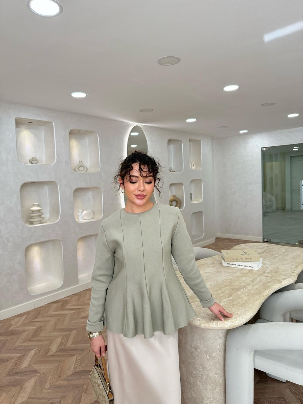 KAZK-574H&R ButikPiliseli Çelik Örme Kazak Çağla Yeşili