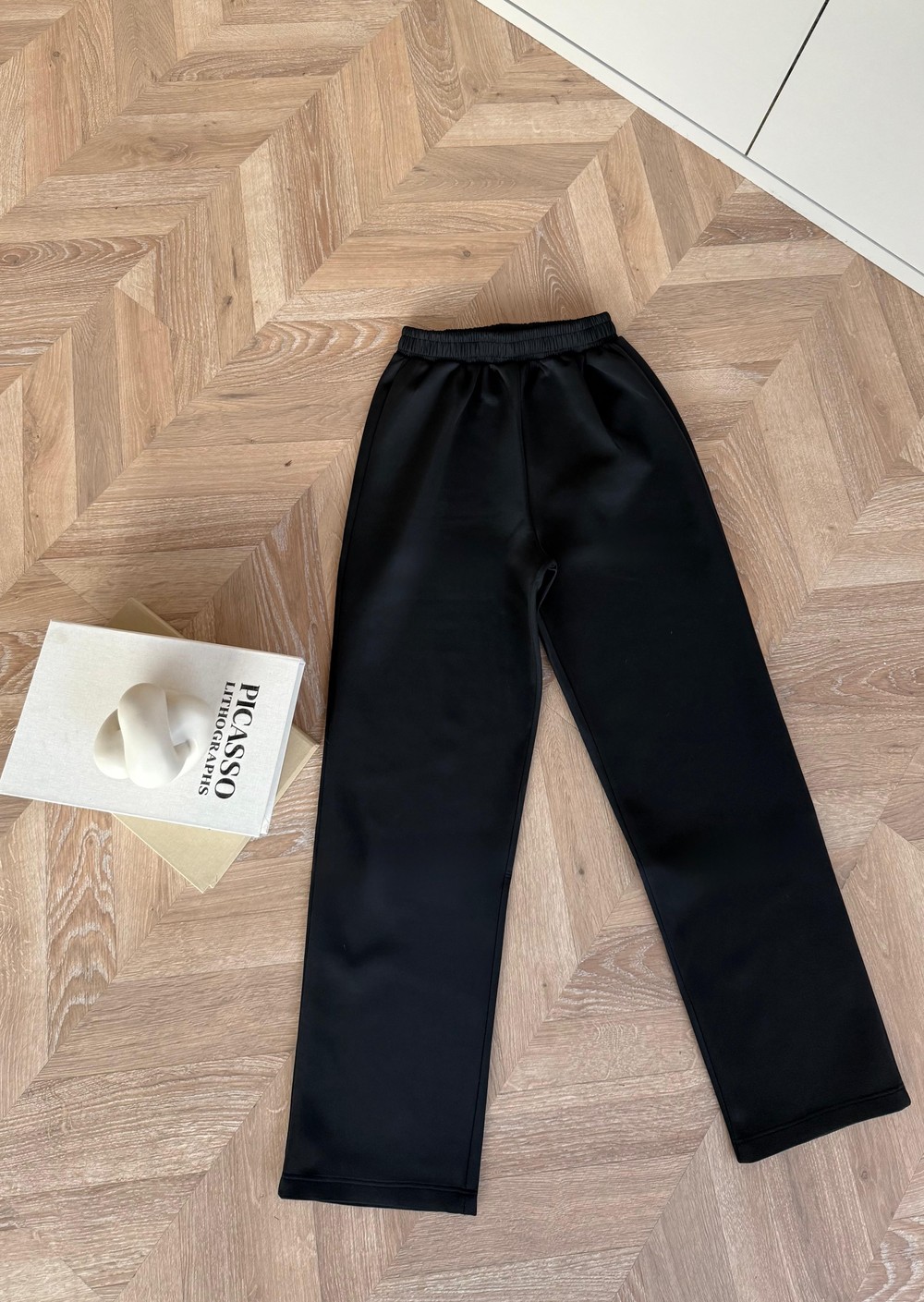 PNT-020H&R ButikBoru Paça Scuba Pantolon Siyah