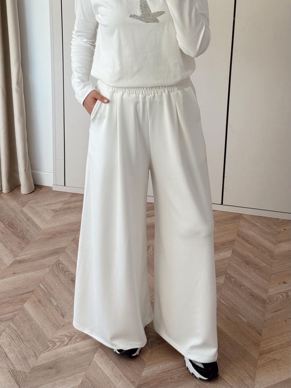 HR-0872H&R ButikMB - Bol oysh Pantolon Beyaz