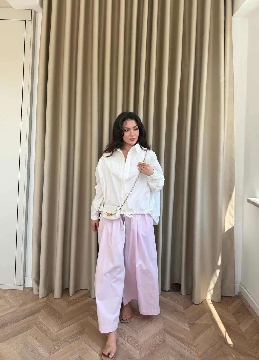 HR-1362H&R ButikMSn - Poplin Bol Paça Pantolon Pembe