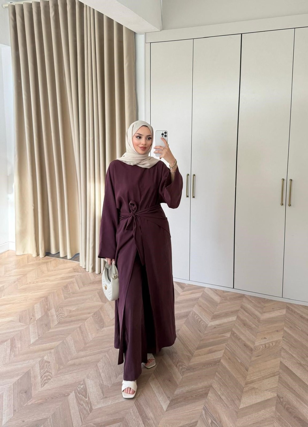 HR-0632H&R ButikBel-Esla 3'lü Takım Mürdüm