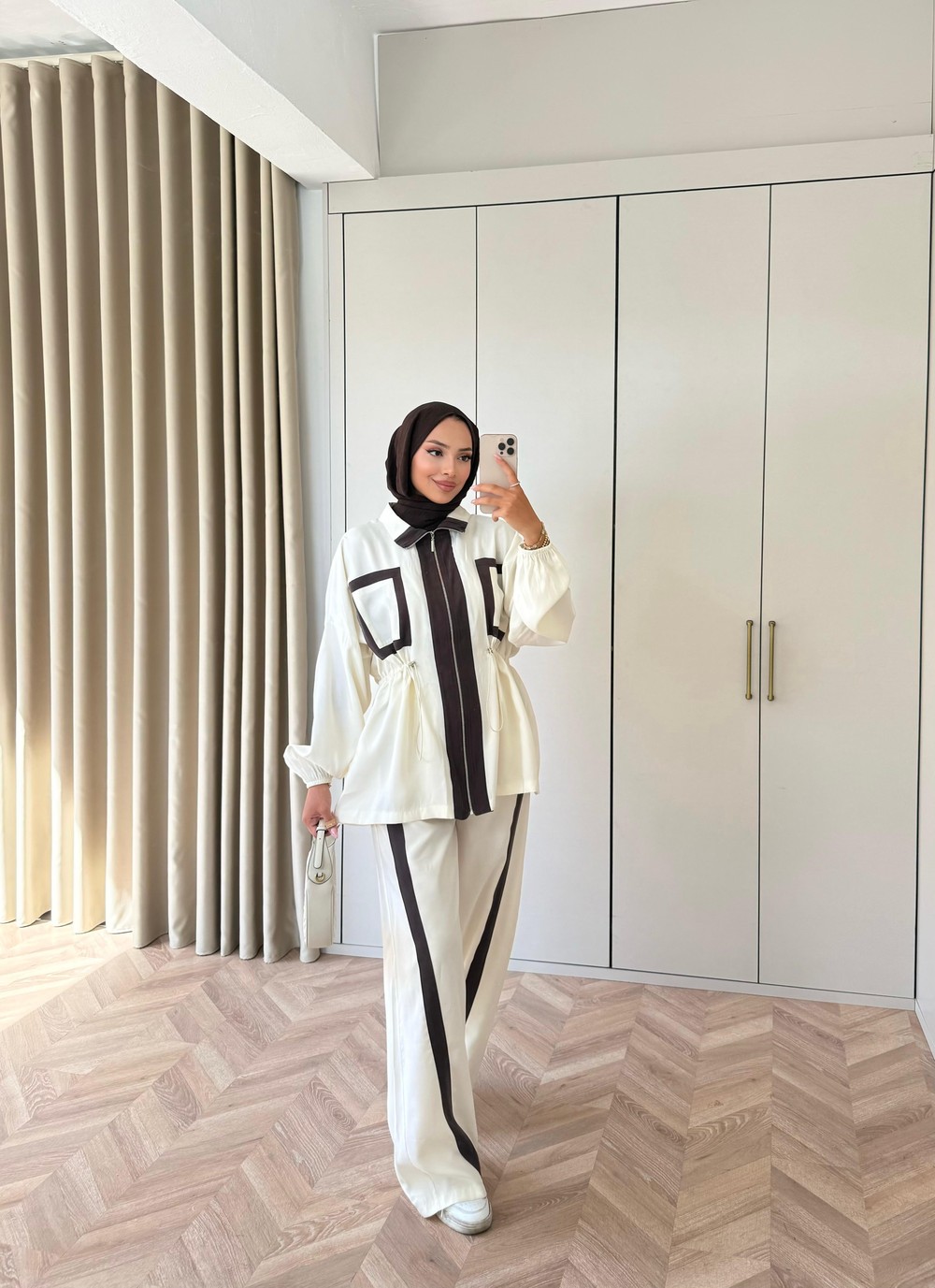 HR-2898H&R ButikCho- Selan Modal Takım Ekru