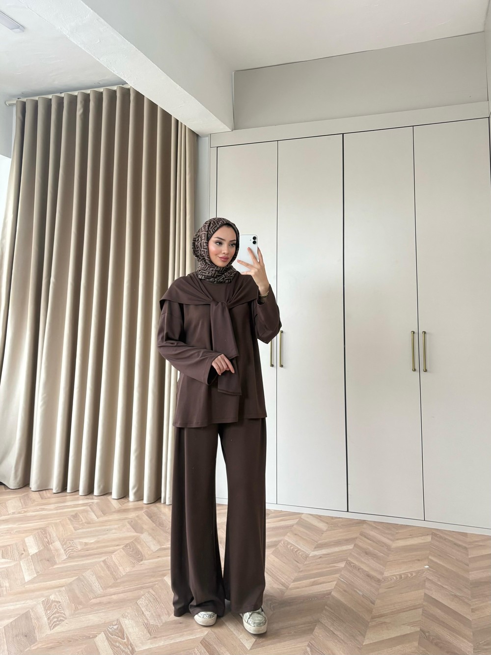TAKM-2283H&R ButikDuq-Huga Oysh Takım Kahve