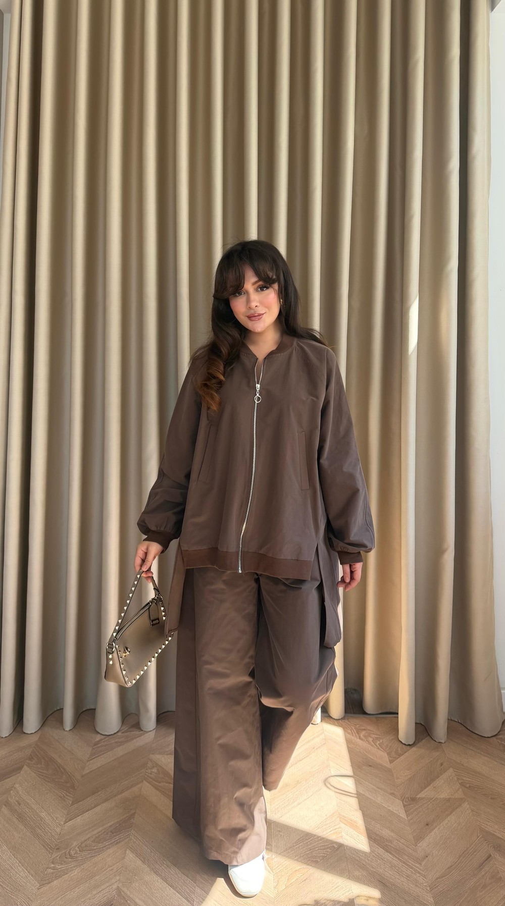 HR-2905H&R ButikEs- Desnal Gabardin Takım Kahve