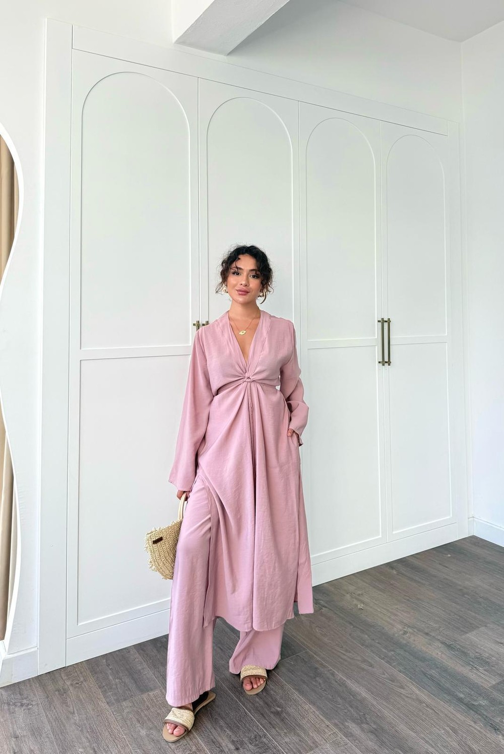 TAKM-2028H&R ButikEva Kimono Takım Pudra