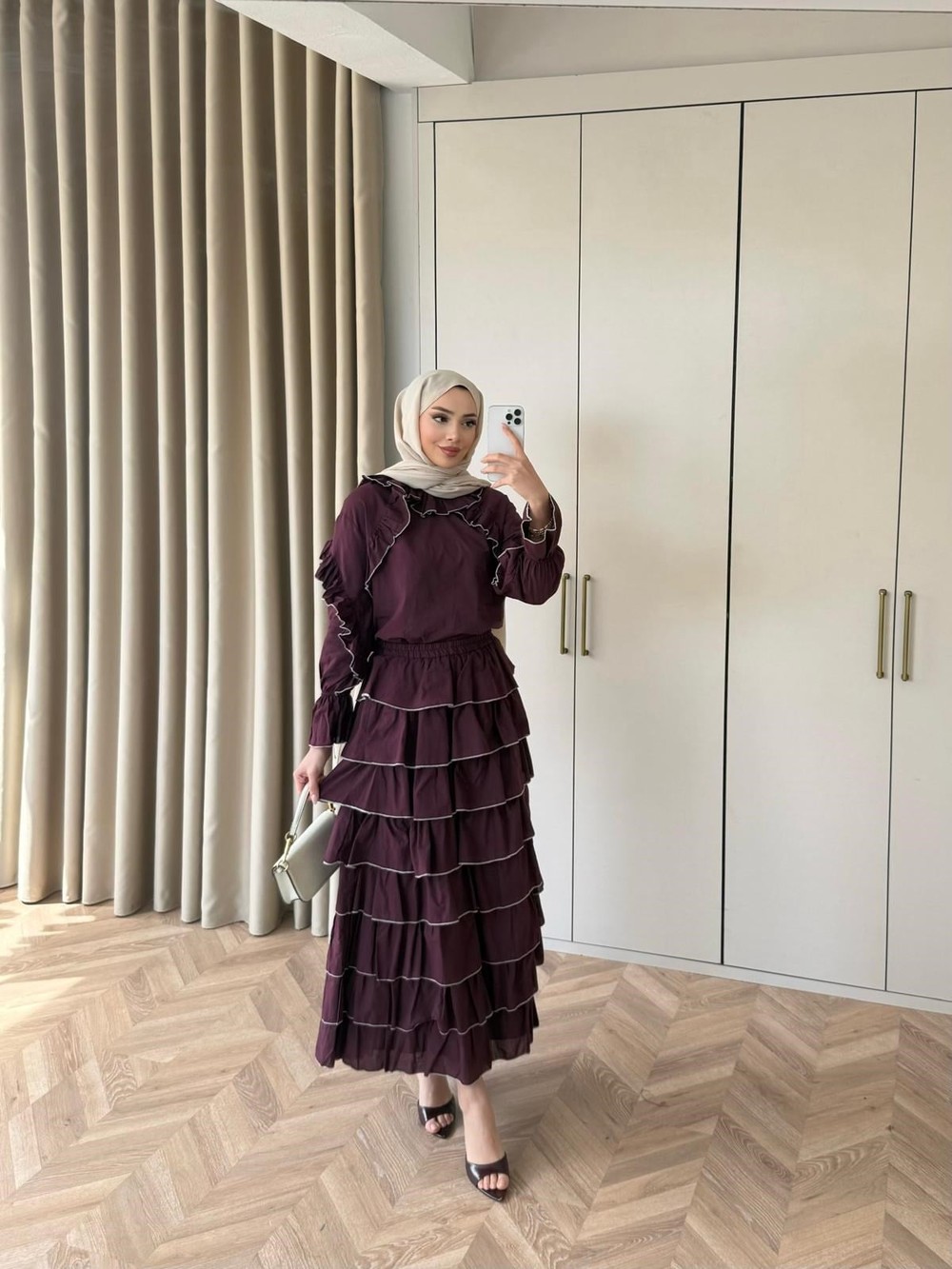 HR-0445H&R ButikHew- Eda Takım Bordo