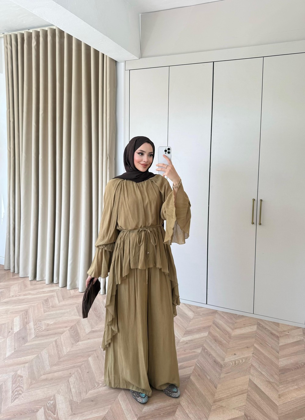 HR-1027H&R ButikHew- Lika Takım Camel