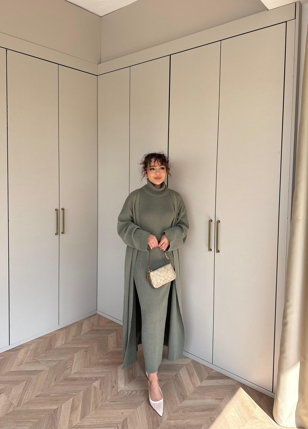 TAKM-1758H&R ButikLes 2'li Takım Haki