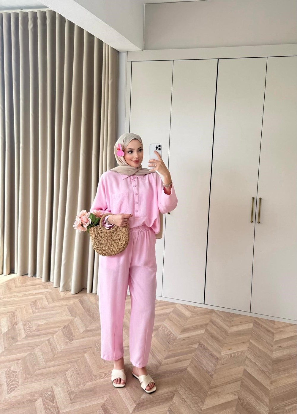 HR-0678H&R ButikMB - Hace Keten Takım Pembe