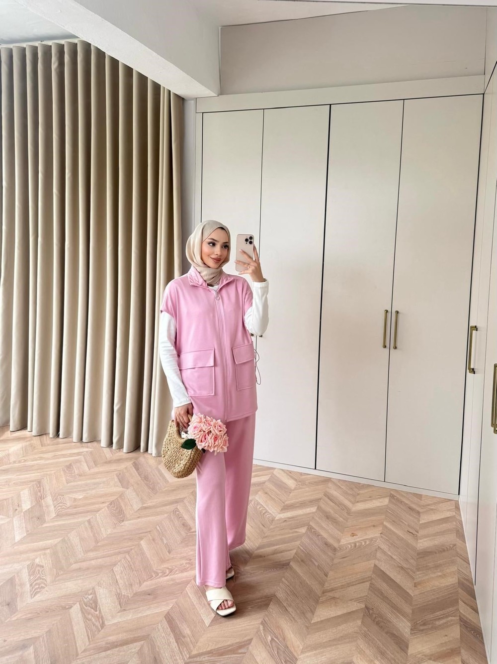 HR-0672H&R ButikMB - Newa Oysh Yelekli Takım Pembe