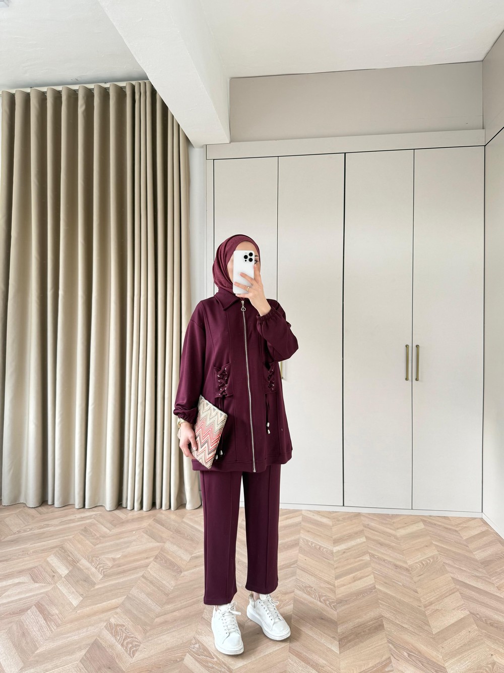 TKM-2024H&R ButikÖrgü Desen Oysh Takım Bordo