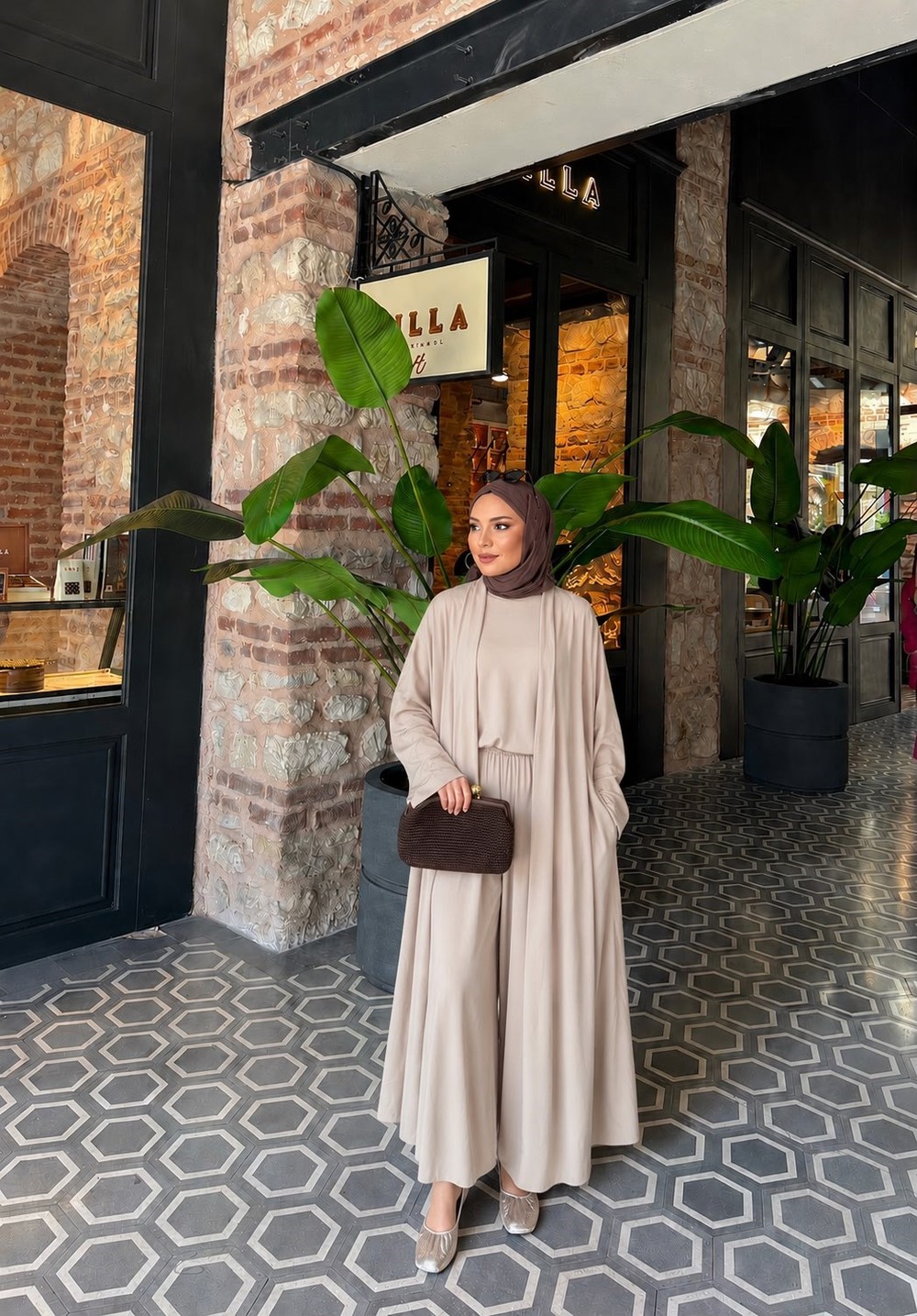 HR-1001H&R ButikPW- Edas 3'Lü Takım Bej